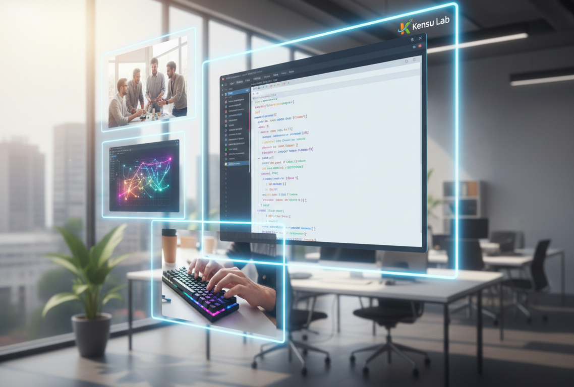 Equipo colaborando en soluciones digitales